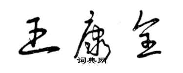 曾慶福王康全草書個性簽名怎么寫