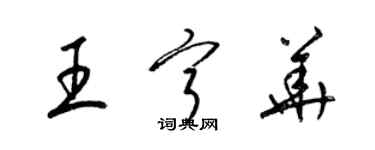 梁錦英王寧華草書個性簽名怎么寫