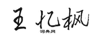 駱恆光王憶楓行書個性簽名怎么寫