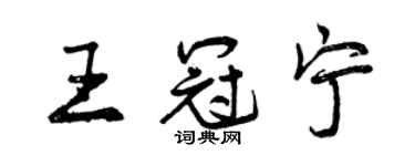 曾慶福王冠寧行書個性簽名怎么寫
