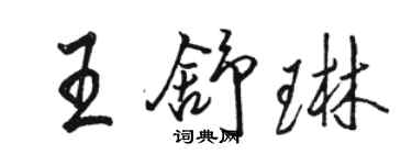 駱恆光王舒琳行書個性簽名怎么寫