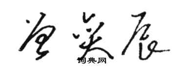 駱恆光曾奕辰草書個性簽名怎么寫