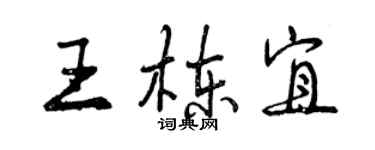曾慶福王棟宜行書個性簽名怎么寫