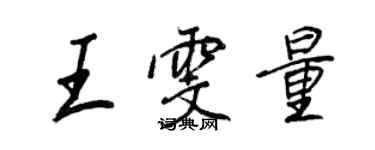 王正良王雯量行書個性簽名怎么寫