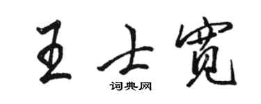 駱恆光王士寬行書個性簽名怎么寫