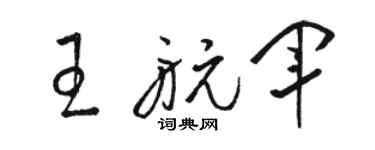 駱恆光王航軍草書個性簽名怎么寫