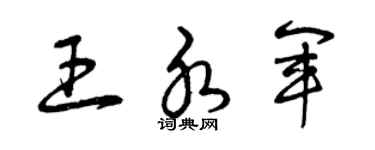 曾慶福王水軍草書個性簽名怎么寫