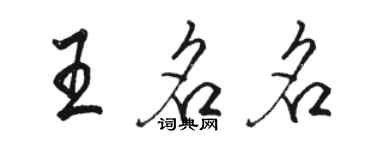 駱恆光王名名行書個性簽名怎么寫