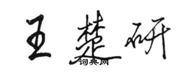 駱恆光王楚研行書個性簽名怎么寫