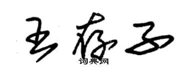 朱錫榮王存子草書個性簽名怎么寫