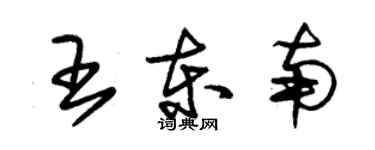 朱錫榮王東南草書個性簽名怎么寫