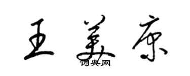 梁錦英王美康草書個性簽名怎么寫