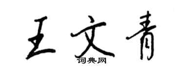王正良王文青行書個性簽名怎么寫