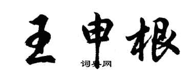 胡問遂王申根行書個性簽名怎么寫