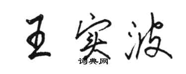 駱恆光王實波行書個性簽名怎么寫