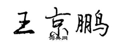 曾慶福王京鵬行書個性簽名怎么寫