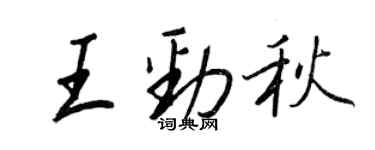 王正良王勁秋行書個性簽名怎么寫