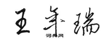 駱恆光王年瑞行書個性簽名怎么寫