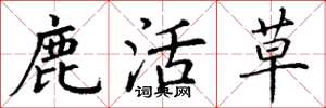 丁謙鹿活草楷書怎么寫