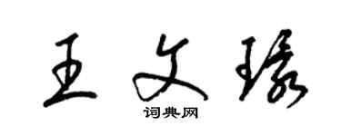 梁錦英王文環草書個性簽名怎么寫