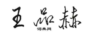 駱恆光王品赫行書個性簽名怎么寫