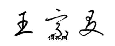 梁錦英王宗友草書個性簽名怎么寫