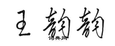 駱恆光王韻韻草書個性簽名怎么寫