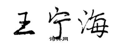 曾慶福王寧海行書個性簽名怎么寫