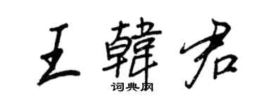 王正良王韓君行書個性簽名怎么寫