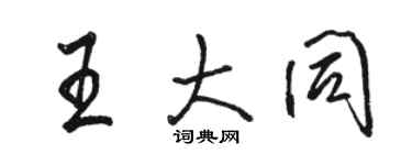 駱恆光王大同行書個性簽名怎么寫