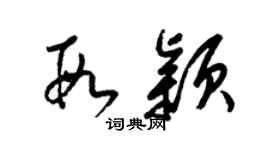 梁錦英段穎草書個性簽名怎么寫
