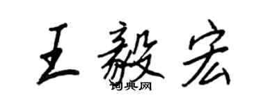 王正良王毅宏行書個性簽名怎么寫