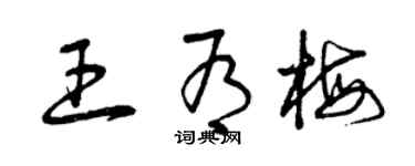 曾慶福王有梅草書個性簽名怎么寫