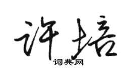 駱恆光許培行書個性簽名怎么寫