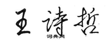 駱恆光王詩哲行書個性簽名怎么寫