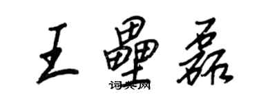 王正良王壘磊行書個性簽名怎么寫