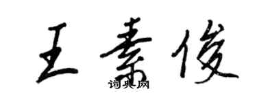 王正良王素俊行書個性簽名怎么寫