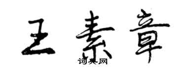 曾慶福王素章行書個性簽名怎么寫