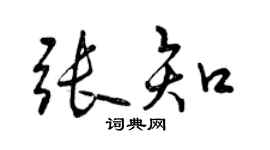 曾慶福張知行書個性簽名怎么寫
