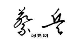 梁錦英蔡兵草書個性簽名怎么寫