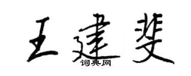 王正良王建斐行書個性簽名怎么寫