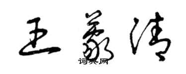 曾慶福王蒙清草書個性簽名怎么寫