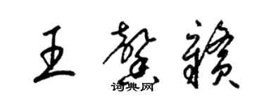 梁錦英王馨贛草書個性簽名怎么寫