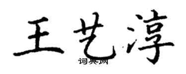 丁謙王藝淳楷書個性簽名怎么寫