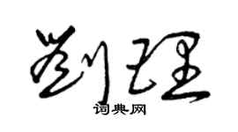 曾慶福劉理草書個性簽名怎么寫