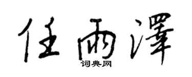 王正良任雨澤行書個性簽名怎么寫