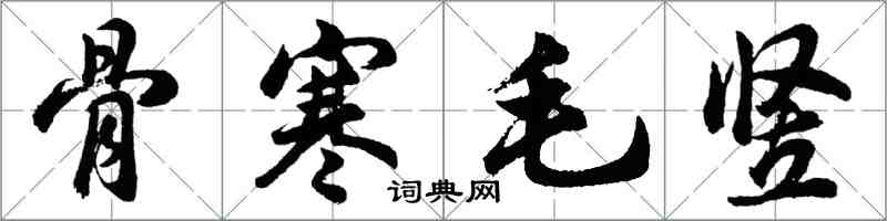 胡問遂骨寒毛豎行書怎么寫