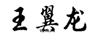 胡問遂王翼龍行書個性簽名怎么寫