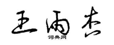 曾慶福王雨杏草書個性簽名怎么寫