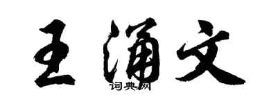 胡問遂王涌文行書個性簽名怎么寫